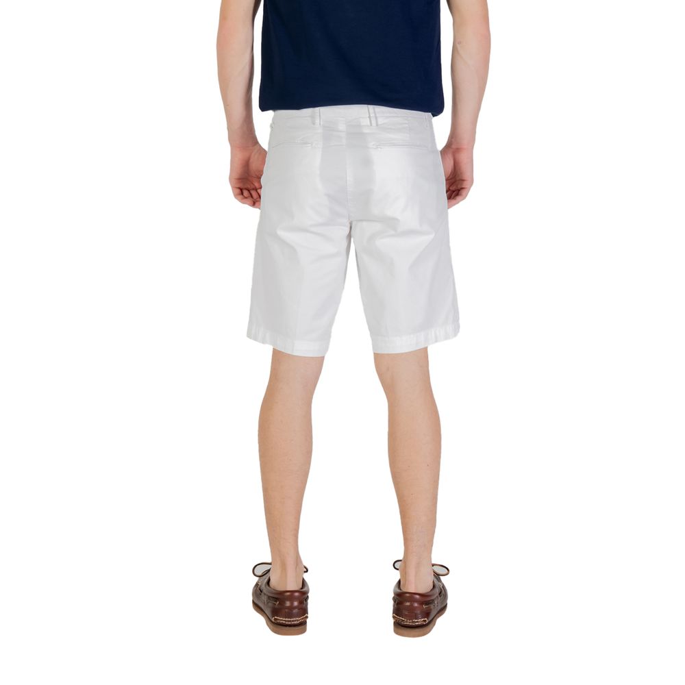 Borghese White Cotton Bermuda Shorts Borghese