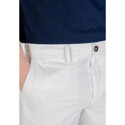Borghese White Cotton Bermuda Shorts Borghese