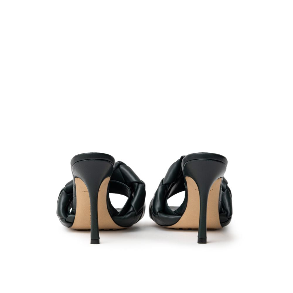 Bottega Veneta Green Leather Stiletto Heel Sandals Bottega Veneta