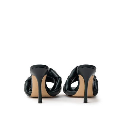 Bottega Veneta Green Leather Stiletto Heel Sandals Bottega Veneta