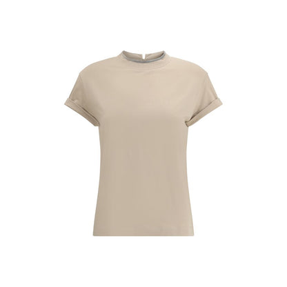 Brunello Cucinelli Beige Elastane T-Shirt Brunello Cucinelli