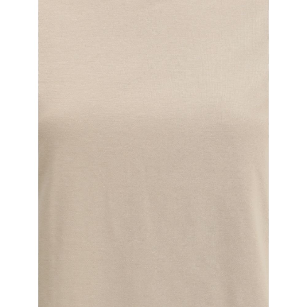 Brunello Cucinelli Beige Elastane T-Shirt Brunello Cucinelli