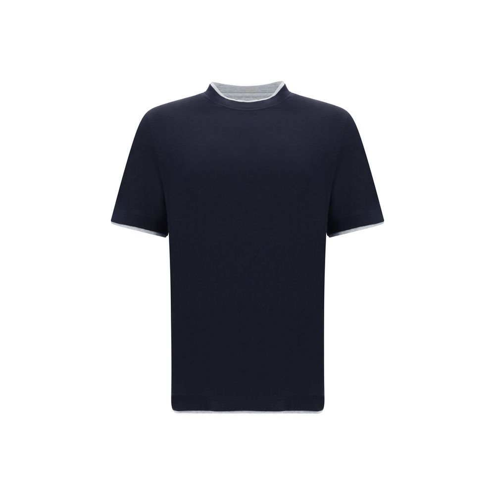 Brunello Cucinelli Blue Cotton T-Shirt Brunello Cucinelli