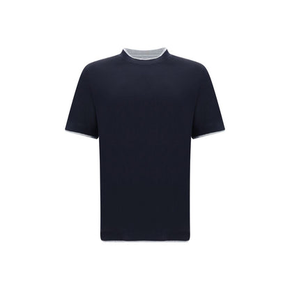 Brunello Cucinelli Blue Cotton T-Shirt Brunello Cucinelli