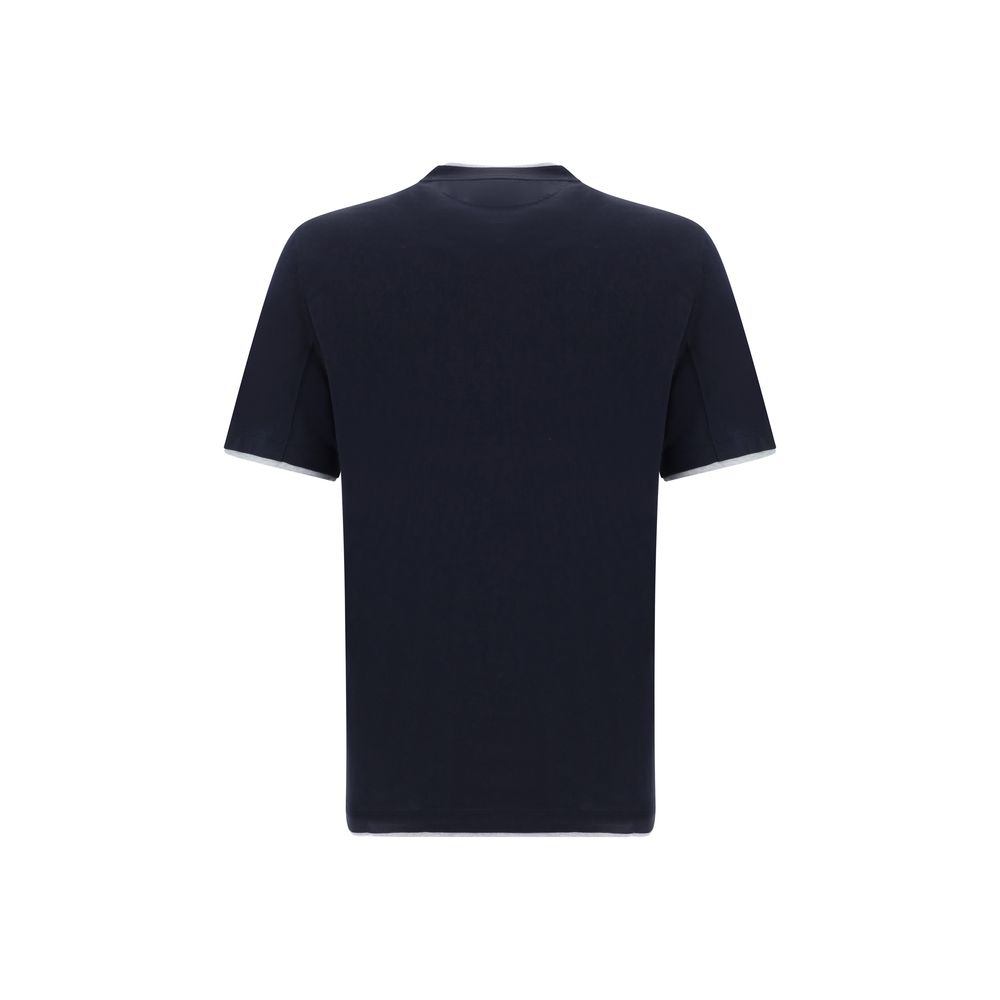 Brunello Cucinelli Blue Cotton T-Shirt Brunello Cucinelli