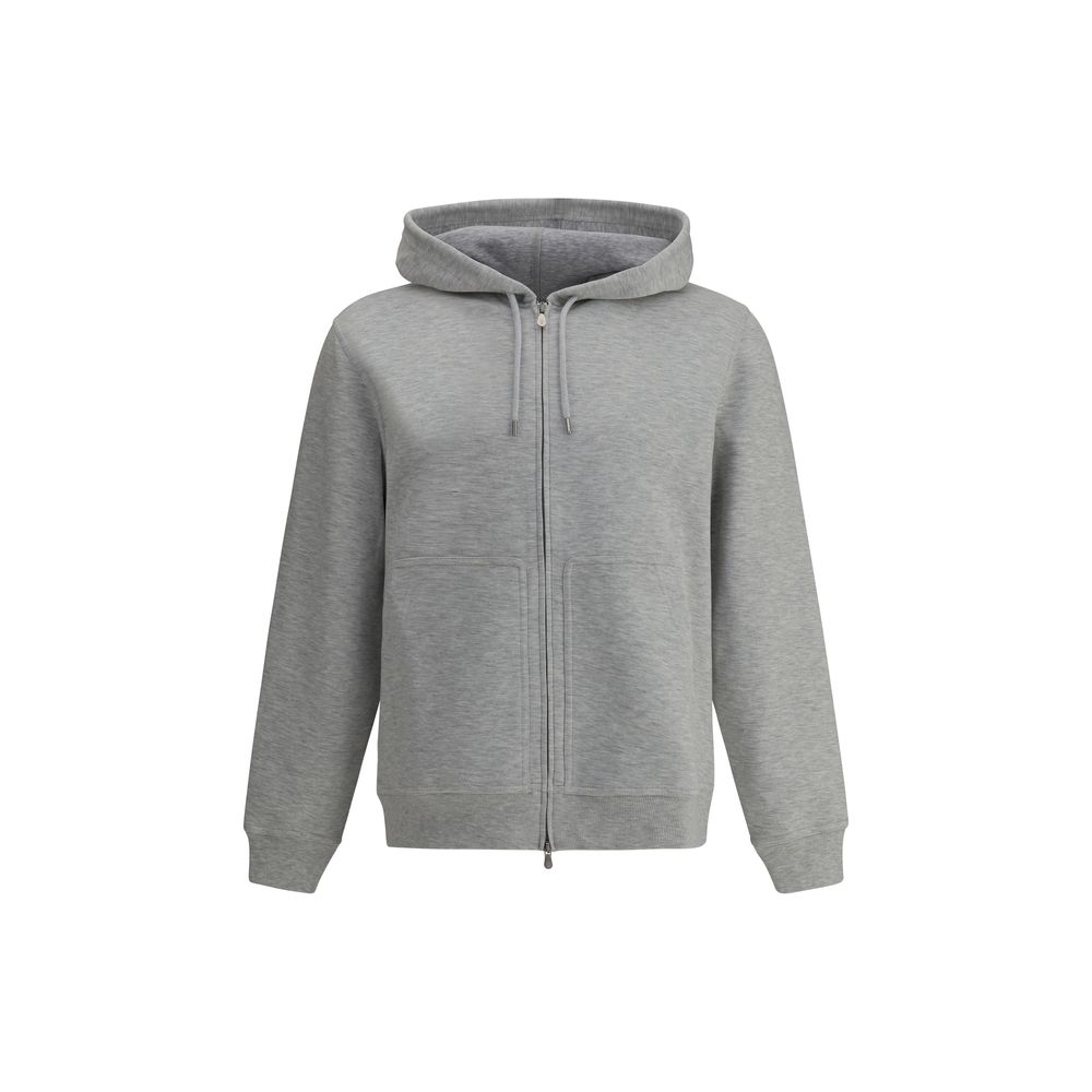 Brunello Cucinelli Gray Cotton Hoodie Brunello Cucinelli