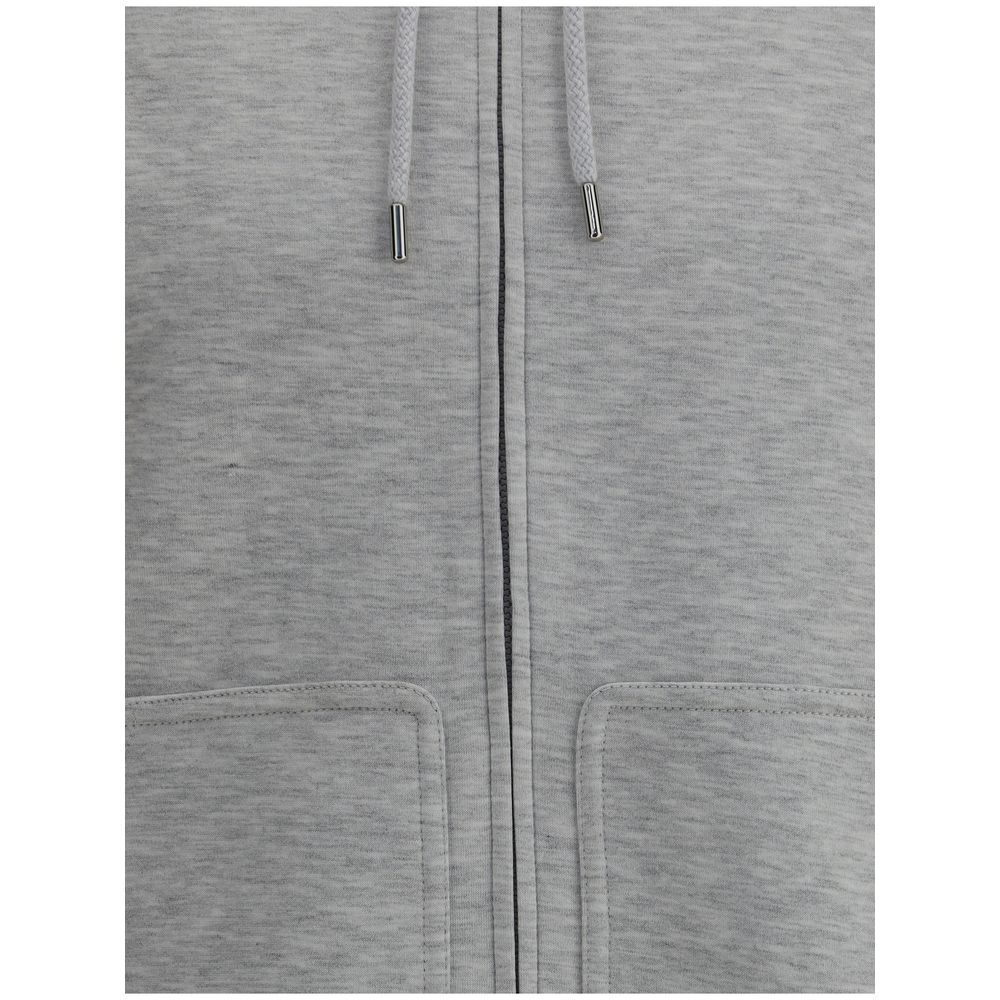 Brunello Cucinelli Gray Cotton Hoodie Brunello Cucinelli