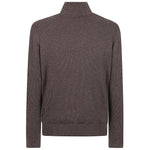 Back view of Brunello Cucinelli Suede and cashmere blouson jacket with ribbed cashmere detail and straight hem.