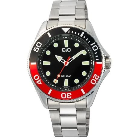 Q&Q Mod. GENT DIVER BLACK & RED-0