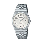 CASIO COLLECTION Mod. DATE - SILVER wristwatch with 5 ATM water resistance, 35mm stainless steel case and quartz movement.