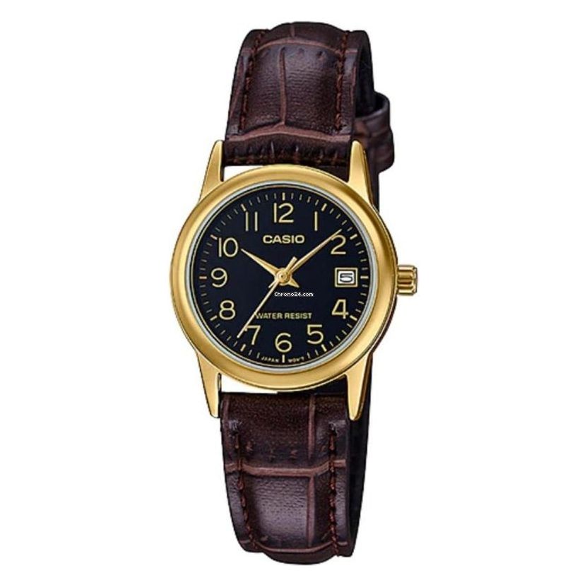 CASIO COLLECTION Mod. LADY DATE GOLD. LEATHER - BLACK CASIO COLLECTION & VINTAGE