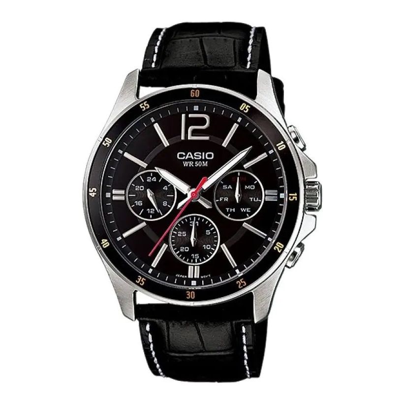 CASIO COLLECTION Mod. MULTIFUNCTION CALENDAR. LEATHER - BLACK CASIO COLLECTION & VINTAGE