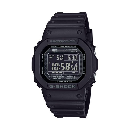 CASIO G-SHOCK Mod. THE NEW ORIGIN Multiband 6 - TOUGH SOLAR - FULL BLACK wristwatch with 20 ATM water resistance and resin strap.