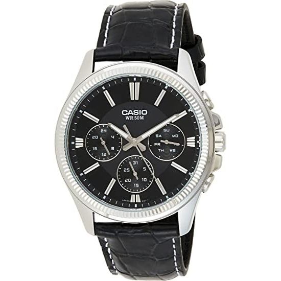 CASIO Mod. DAY DATE MULTIFUNCTION. LEATHER - BLACK CASIO COLLECTION & VINTAGE