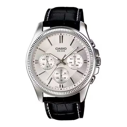 CASIO Mod. DAY DATE MULTIFUNCTION. LEATHER - WHITE CASIO COLLECTION & VINTAGE