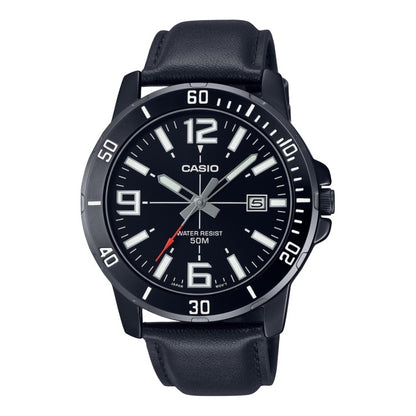 CASIO SPORT COLLECTION Mod. DIVER 50M LEATHER - FULL BLACK CASIO COLLECTION & VINTAGE