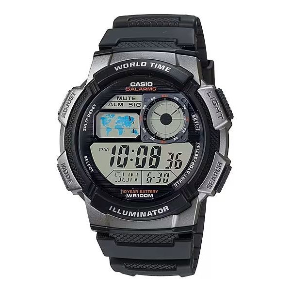 CASIO SPORT Mod. DIVER - WORLD TIME ILLUMINATOR 5 ALARMS. 10 YEARS BATTERY - GREY CASIO COLLECTION & VINTAGE