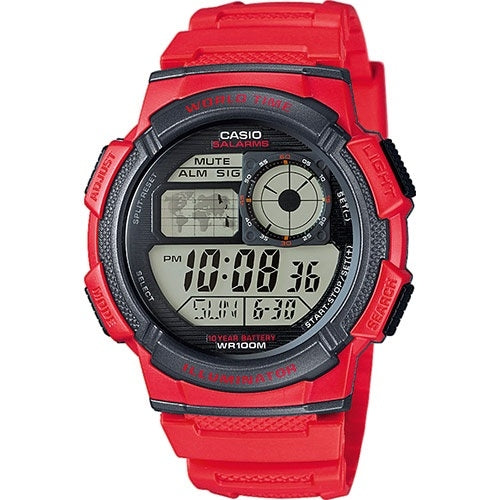 CASIO SPORT Mod. DIVER - WORLD TIME ILLUMINATOR 5 ALARMS. 10 YEARS BATTERY - RED CASIO COLLECTION & VINTAGE