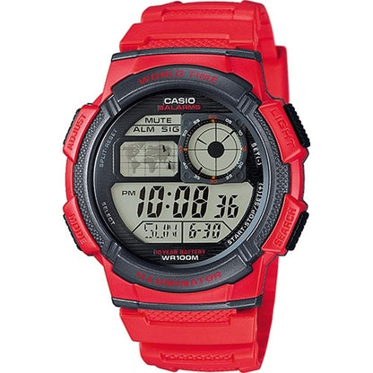 CASIO SPORT Mod. DIVER - WORLD TIME ILLUMINATOR 5 ALARMS. 10 YEARS BATTERY - RED CASIO COLLECTION & VINTAGE