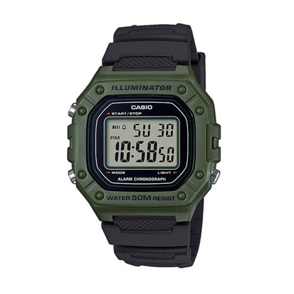 CASIO TIMELESS COLLECTION Mod. SPORT ILLUMINATOR WR 50M. ALARM. CHRONOGRAPH - ARMY GREEN CASIO COLLECTION & VINTAGE