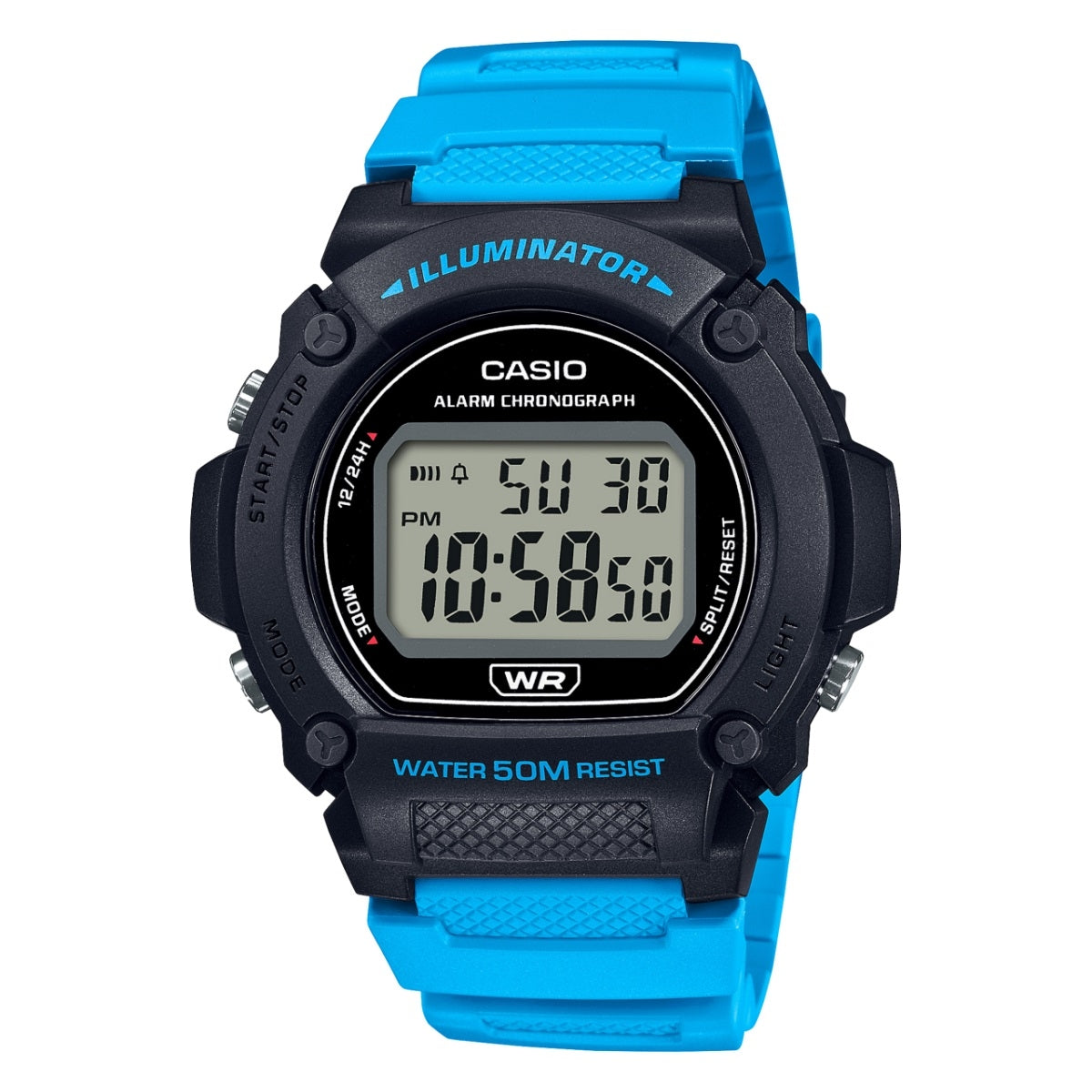 CASIO TIMELESS COLLECTION Mod. SPORT- ILLUMINATOR. WR 50M. ALARM. CHRONOGRAPH - BLACK (Brilliant color strap) CASIO COLLECTION & VINTAGE