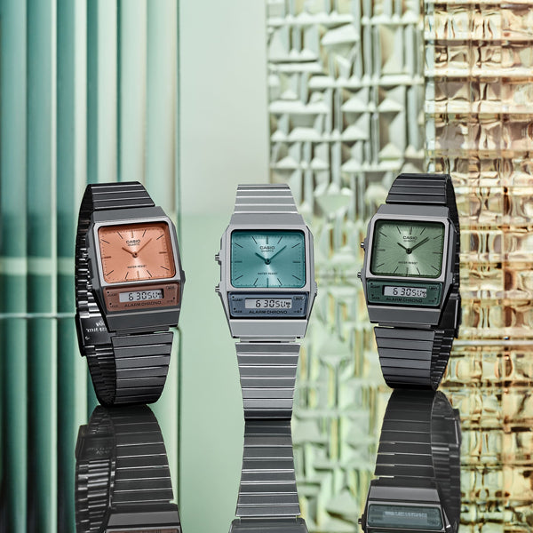 CASIO VINTAGE Mod. EDGY COLLECTION - FOREST GREEN WATCHES