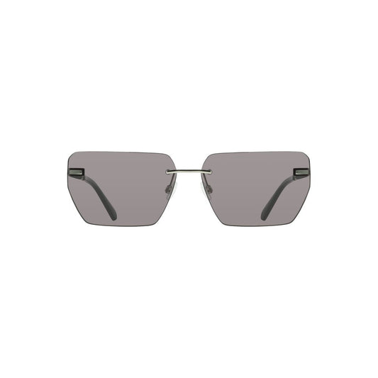 Calvin Klein Gray Metal Men Sunglasses with square smoky lenses and bold metal frame for a stylish, contemporary look.