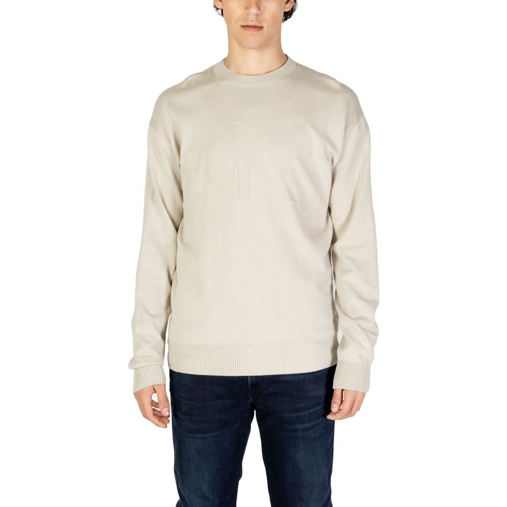 Calvin Klein Jeans Beige Organic Cotton Sweatshirt