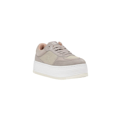 Calvin Klein Jeans Beige Recycled Cotton Platform Sneakers Calvin Klein Jeans