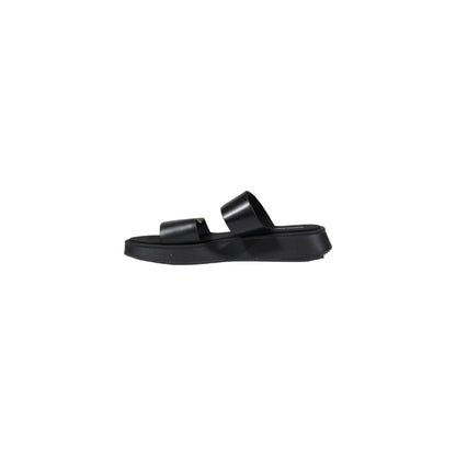 Calvin Klein Jeans Black Leather Flat Sandals Calvin Klein Jeans