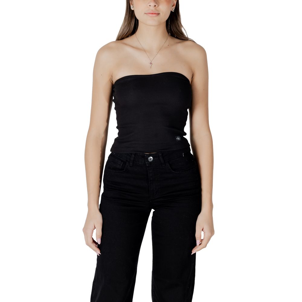 Calvin Klein Jeans Black Recycled Cotton Top Calvin Klein Jeans