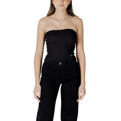 Calvin Klein Jeans Black Recycled Cotton Top Calvin Klein Jeans