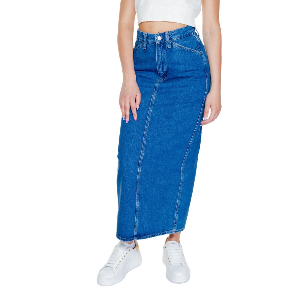Calvin Klein Jeans Blue Cotton Long Skirt Calvin Klein Jeans