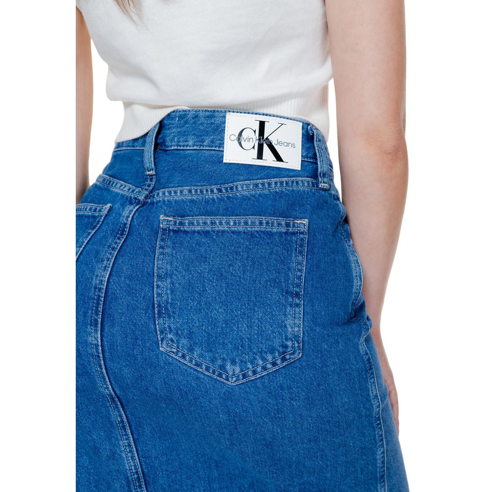 Calvin Klein Jeans Blue Cotton Long Skirt Calvin Klein Jeans