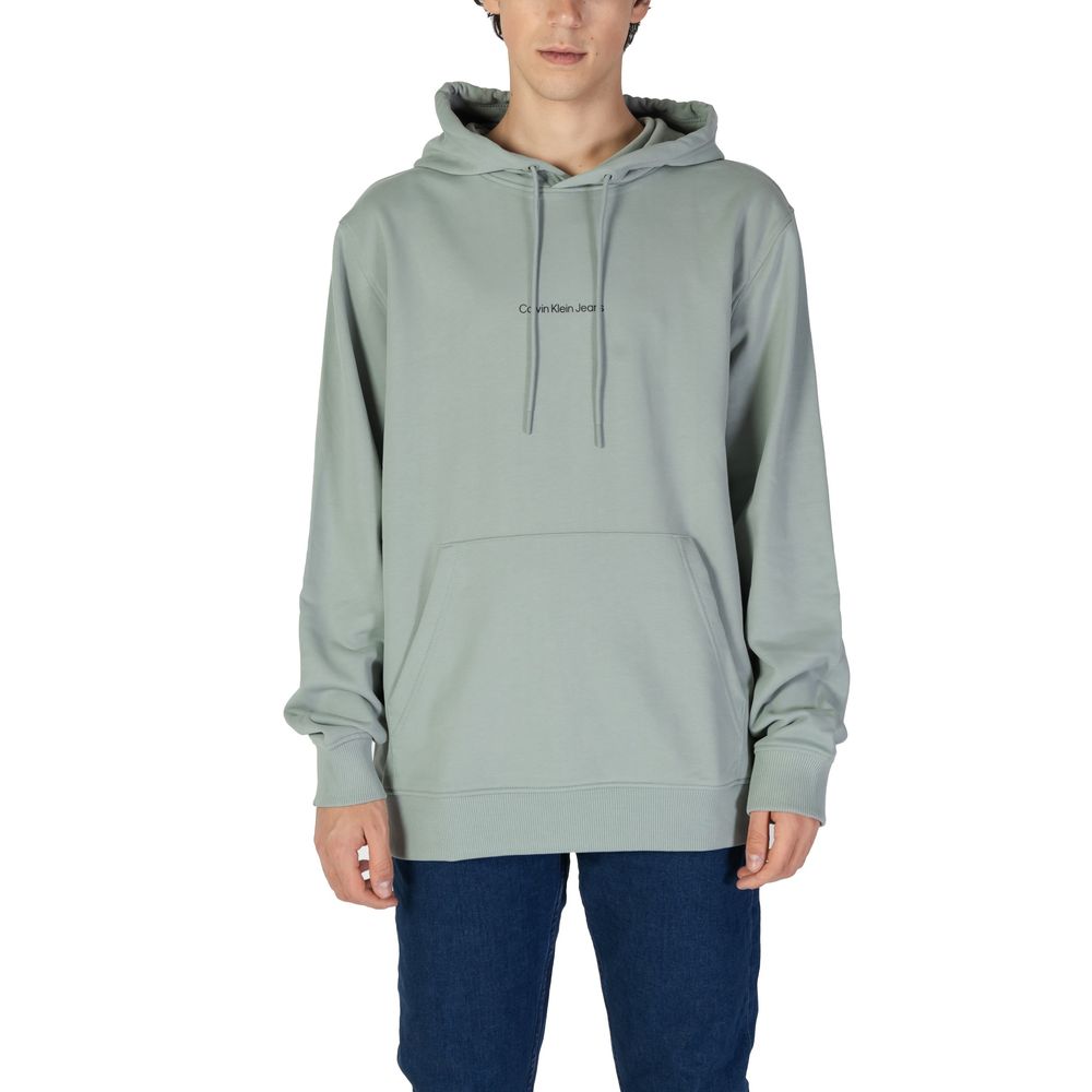 Calvin Klein Jeans Green Cotton Hoodie Calvin Klein Jeans