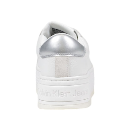 Calvin Klein Jeans Silver Leather Platform Sneakers Calvin Klein Jeans