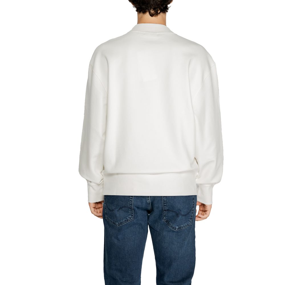 Calvin Klein Jeans White Recycled Cotton Sweatshirt Calvin Klein Jeans