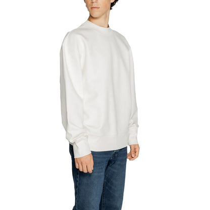 Calvin Klein Jeans White Recycled Cotton Sweatshirt Calvin Klein Jeans