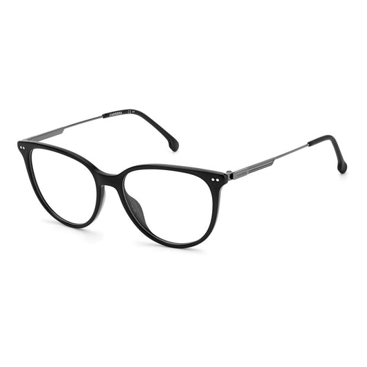 Carrera Black Acetate Glasses (Frames) with 52/16/145 mm measurements for women.