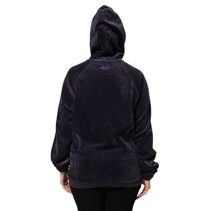 Cavalli Class Purple Cotton Blend Velvet Zip-Up Hoodie Sweatshirt Sweater Cavalli Class
