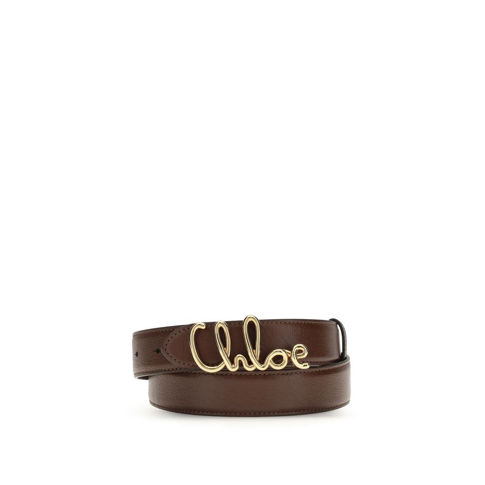 Chloé Brown Calf Leather Bos Taurus Regular Belt Chloé