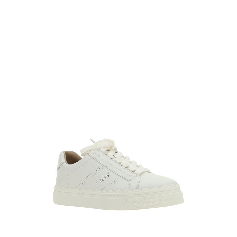 Chloé White Calf Leather Bos Taurus Low Top Sneakers