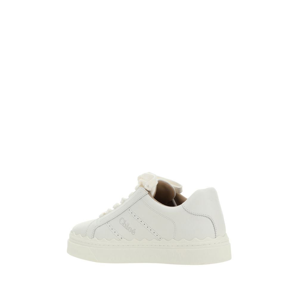 Chloé White Calf Leather Bos Taurus Low Top Sneakers