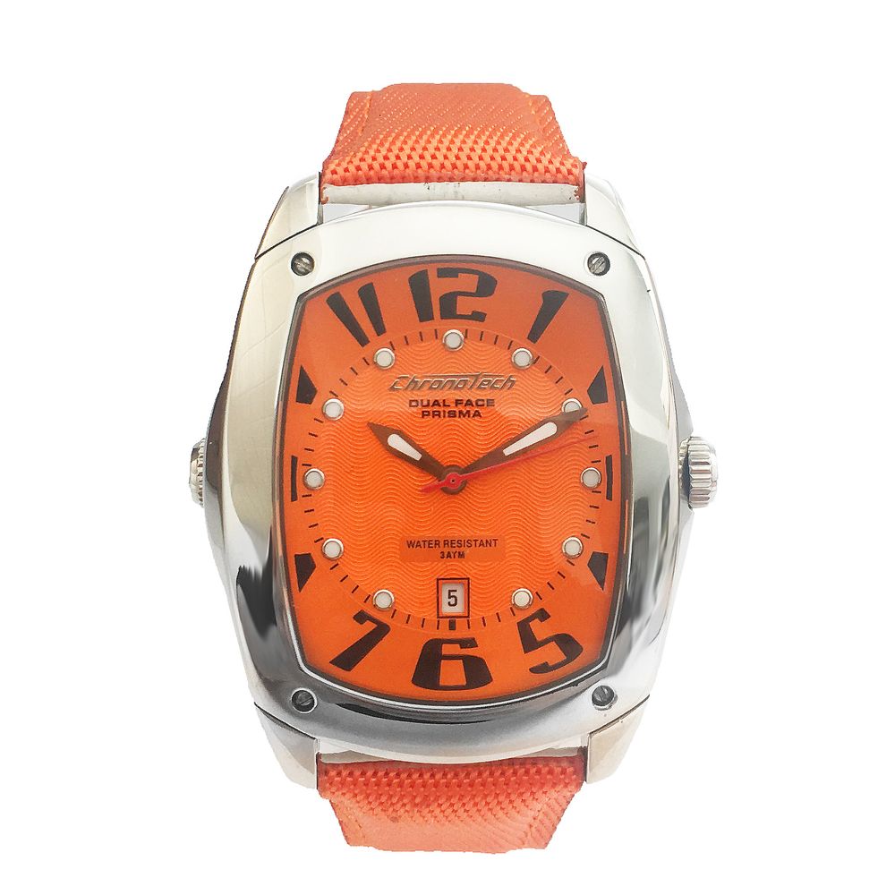 Chronotech Orange Leather Dress Watch Chronotech