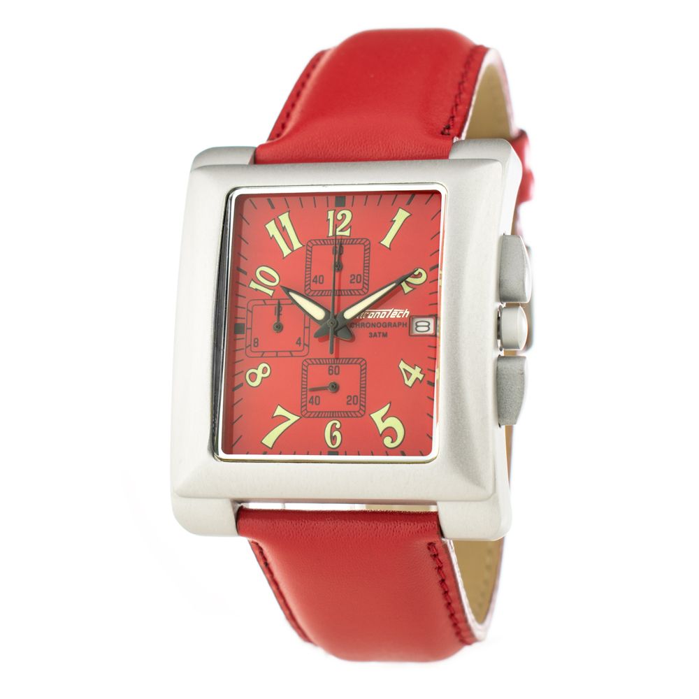 Chronotech Red Leather Dress Watch Chronotech
