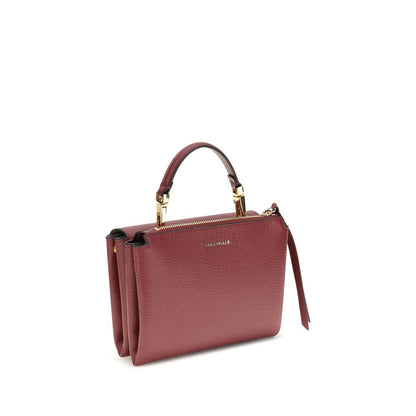 Coccinelle Multicolor Calf Leather Bos Taurus Shoulder Bag with top handle and gold-plated closure, garnet design.