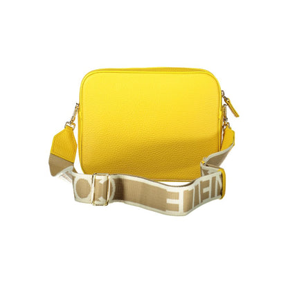 Coccinelle Yellow Leather Women Handbag with adjustable shoulder strap, showcasing its vibrant color and stylish design.