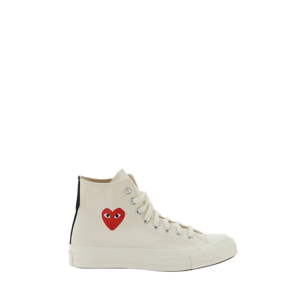 Comme Des Garçons Play x Converse White Rubber High Top Sneakers Comme Des Garçons Play x Converse