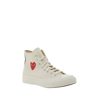 Comme Des Garçons Play x Converse White Rubber High Top Sneakers Comme Des Garçons Play x Converse