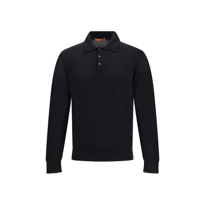 Cruna Black Wool Sweatshirt Cruna